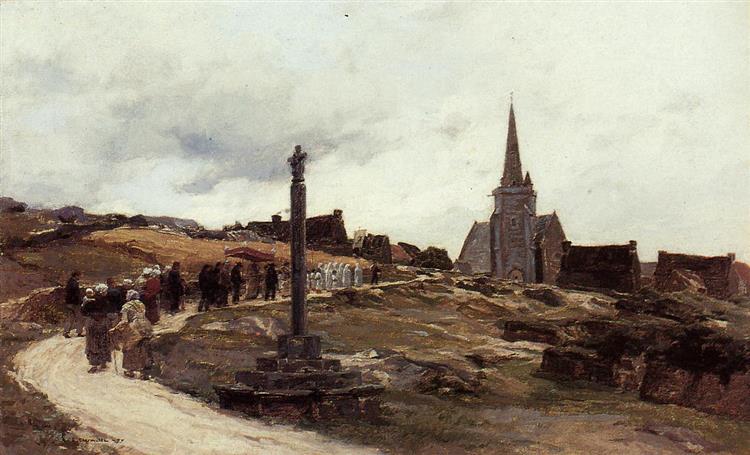 Procession near Ploumanach, 1879 - Léon Augustin Lhermitte