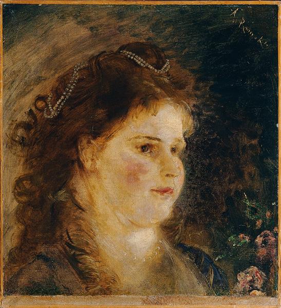 Girl with pearl necklace in her hair, c.1873 - c.1876 - Anton Romako