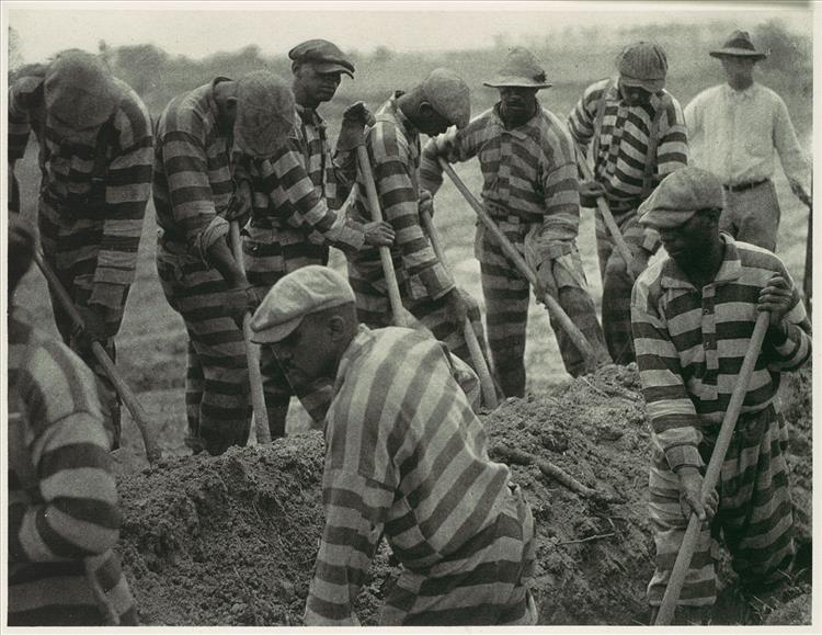 Prison Work Crew Digging Trench and 1 Guard, c.1929 - 1930 - Doris Ulmann