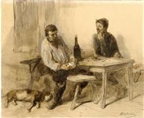 A Game of Cards - Clément-Auguste Andrieux