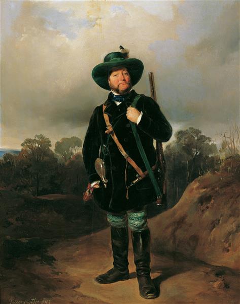 Josef Strommer as a hunter, 1845 - August von Pettenkofen