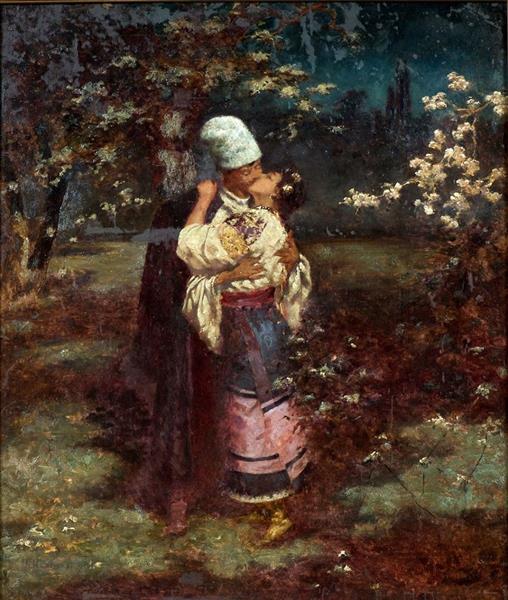 The kiss, c.1910 - Николай Иванович Ивасюк
