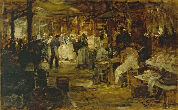 The Madeleine market, c.1890 - Віктор Жільберт