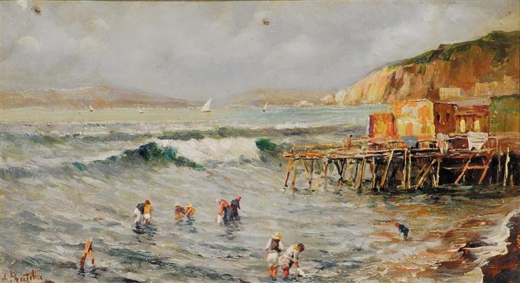 Children at the Sea - Attilio Pratella