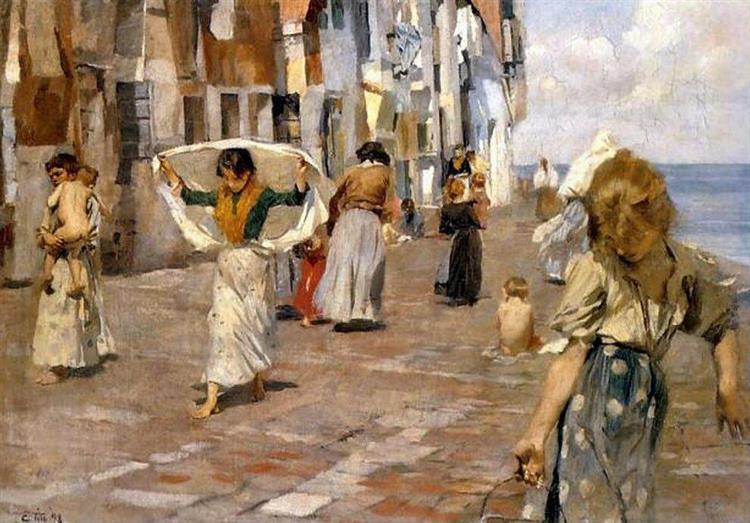 Life in Chioggia, 1898 - Ettore Tito