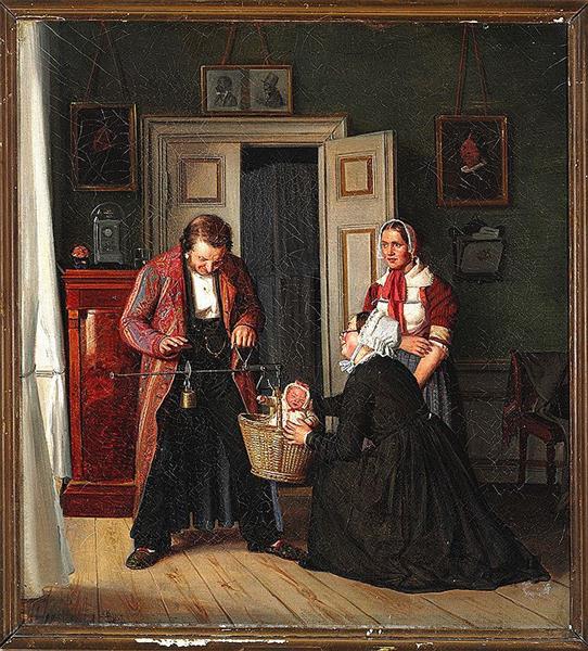 A father's joy, c.1857 - Carl Heinrich Bloch