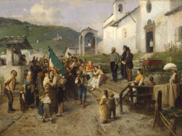 The departure of the conscripts of 1866, 1878 - Gerolamo Induno