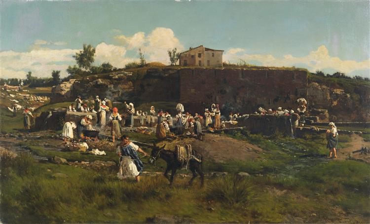 The washerwomen, 1887 - Микеле Каммарано