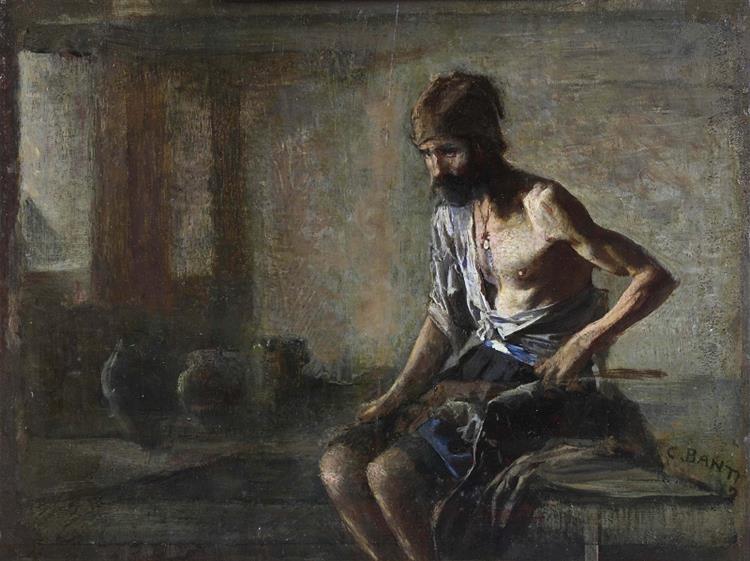 Fisherman from the marshes of Bientina, 1872 - Cristiano Banti