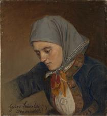 Portrait of Guro Sivertsdatter Travendal - Adolph Tidemand