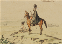 A mounted dragoon - Johan Thomas Lundbye