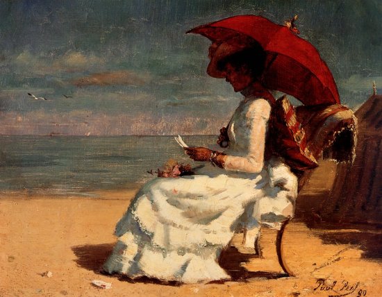 The Beach in Normandy (also known as Good News), 1887 - Пол Пил