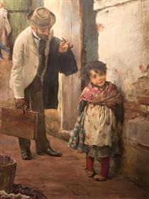 The painter and the little girl - Alessandro Zezzos
