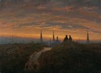 View of Dresden at sunset - Carl Gustav Carus