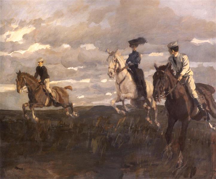 Horseback riding (Return, Hunting) - Ettore Tito
