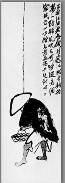 A fisherman with a fishing rod - Qi Baishi