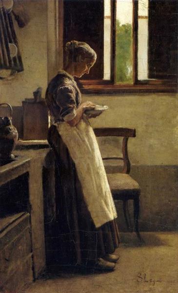 Figure of woman in the kitchen, 1872 - 1873 - Silvestro Lega
