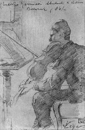 The violin player, 1884 - Сильвестро Лега