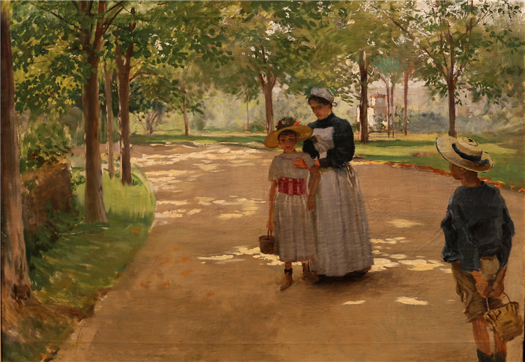 Avenue with figures, c.1890 - Витторио Маттео Коркос
