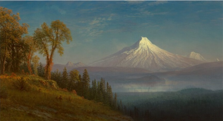 Mount St. Helens, Columbia River, Oregon, 1889 - 阿爾伯特·比爾施塔特