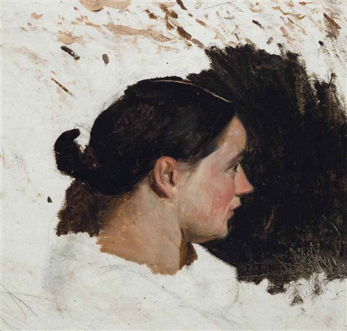 Portrait of a girl - Alfred Dehodencq