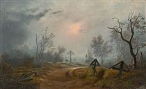 Fog over a Russian cemetery - Carl Julius von Leypold