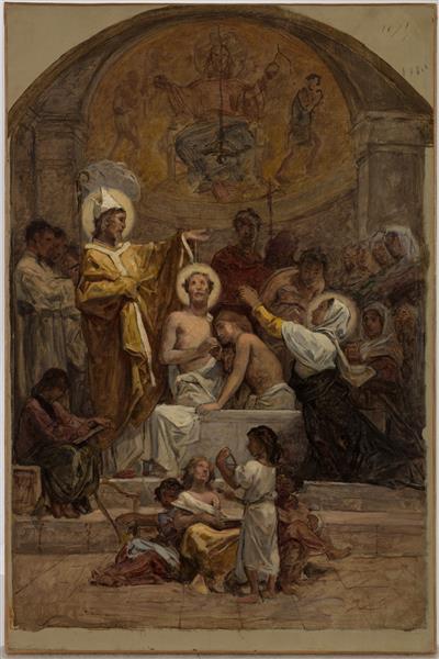 The Baptism of Saint Augustine (sketch for the Saint-Augustin church), 1870 - Diogène Maillart