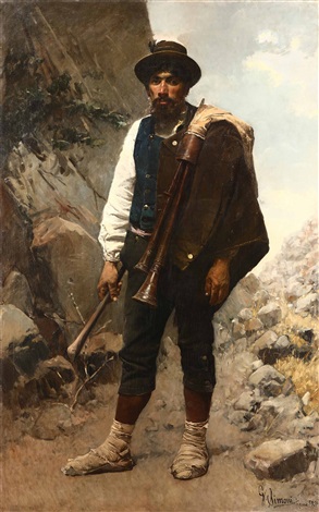 Figure with bagpipe, 1889 - Gustavo Simoni