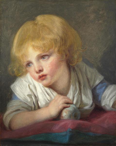 A Child with an Apple - Jean-Baptiste Greuze