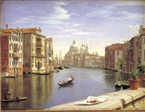 View over the Grand Canal in Venice. In the distance the church Santa Maria della Salute - Peter Christian Skovgaard