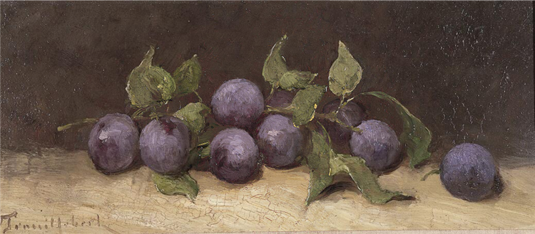 Still life with plums, c.1865 - c.1880 - Paul Désiré Trouillebert