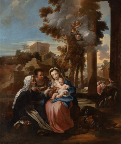 Madonna and Child with Saint Anne - Sebastien Bourdon