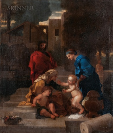 Holy Family with Saint Elizabeth - Sébastien Bourdon