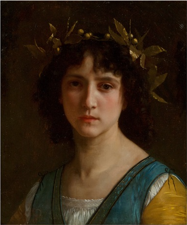 Head of an Italian girl with a laurel wreath, 1872 - 布格羅