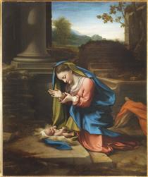 Adoration of the Child - Антоніо да Корреджо