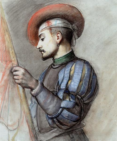 Spanish soldier wounded, study for The Battle of Cerisoles, c.1838 - Jean Victor Schnetz