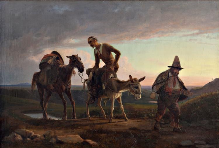 Don Quixote’s First Ride Home, c.1847 - Вильгельм Марстранд