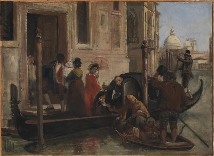 Landing in Venice. In the Distance S. Maria delle Salute, c.1854 - Wilhelm Marstrand