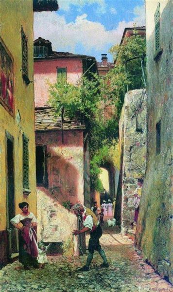 Italian Street Scene, 1900 - Федір Бронников
