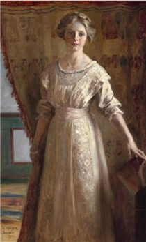 Miss Vibeke Krøyer, full figure standing - Peder Severin Kroyer