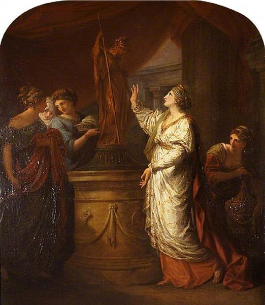 Penelope Sacrificing to Minerva for the Safe Return of Her Son, Telemachus, 1774 - 安吉莉卡·考夫曼