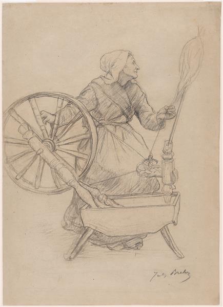 Woman at the spinning wheel, 1884 - Jules Breton