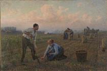 The end of the harvest - Jules Breton
