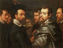 Selbstbildnis im Kreise der Mantuaner Freunde - Peter Paul Rubens