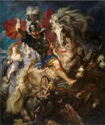 Lucha de san Jorge y el dragón - Peter Paul Rubens