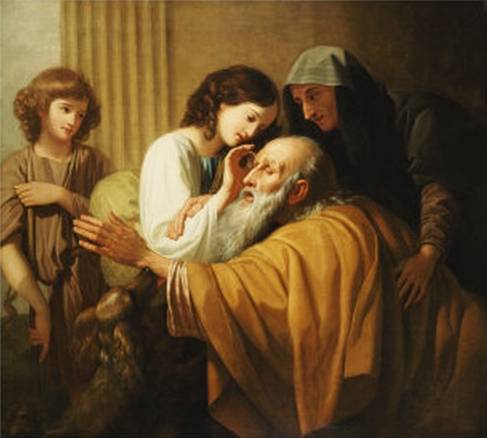 Tobias Curing His Fathers Blindness - Бенджамін Вест