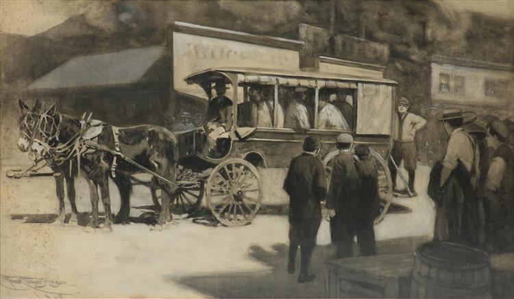 School Bus, 1912 - Frank Tenney Johnson