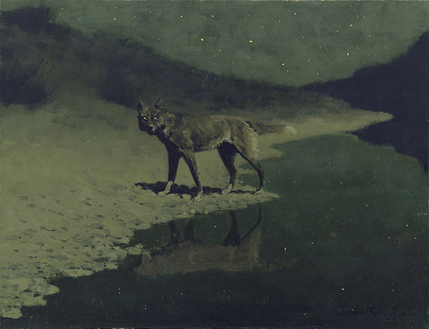 Moonlight. Wolf, c.1907 - Фредерік Ремінгтон