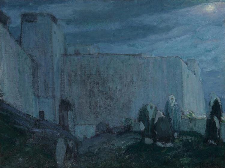 Moonrise by Kasbah (Morocco), 1912 - Генри Оссава Таннер