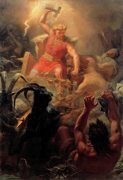 Thor's Fight with the Giants, c.1872 - Мортен Ескіль Вінге